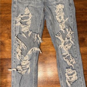 American Eagle Outfitters Light Blue Distressed Skinny Jeans